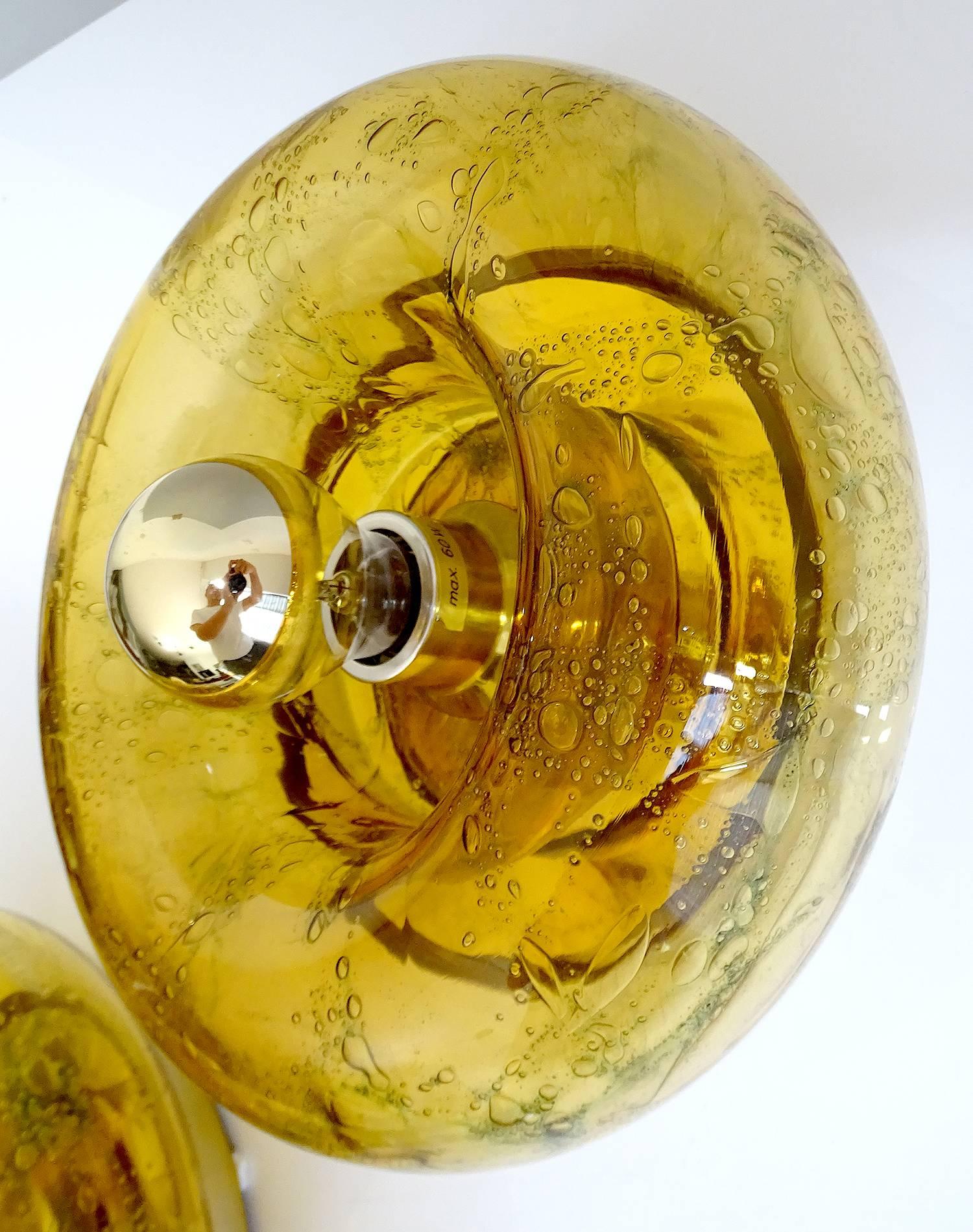 Pair of  MidCentury Doria Murano Amber Glass Mirror Sconces, Gio Ponti Era 10