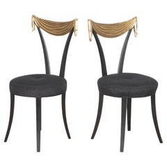Pair of Midcentury Dorothy Draper Style Gilded Grosfeld House Side Chairs