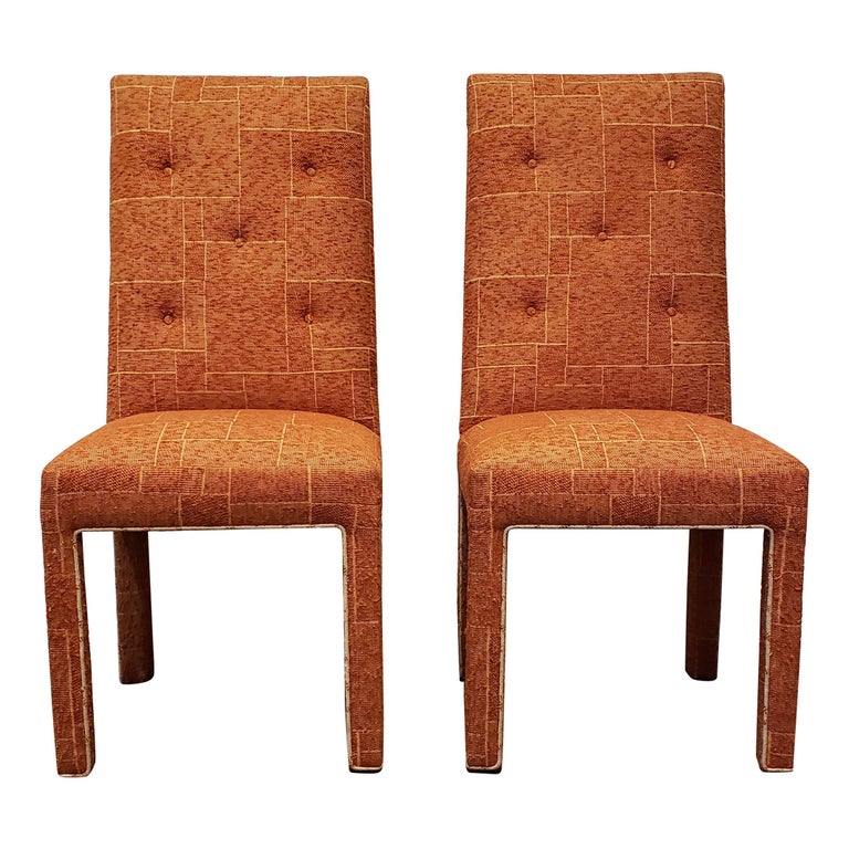 Pair Of Midcentury Dorothy Draper Style Upholstered Chairs For