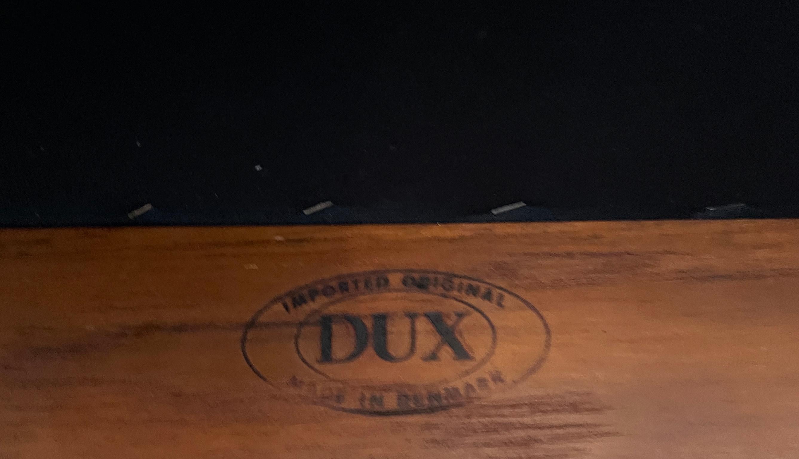 Ultrasuede Pair of Midcentury DUX Scandinavian Teak Frame Low Tan Suede Lounge Chairs
