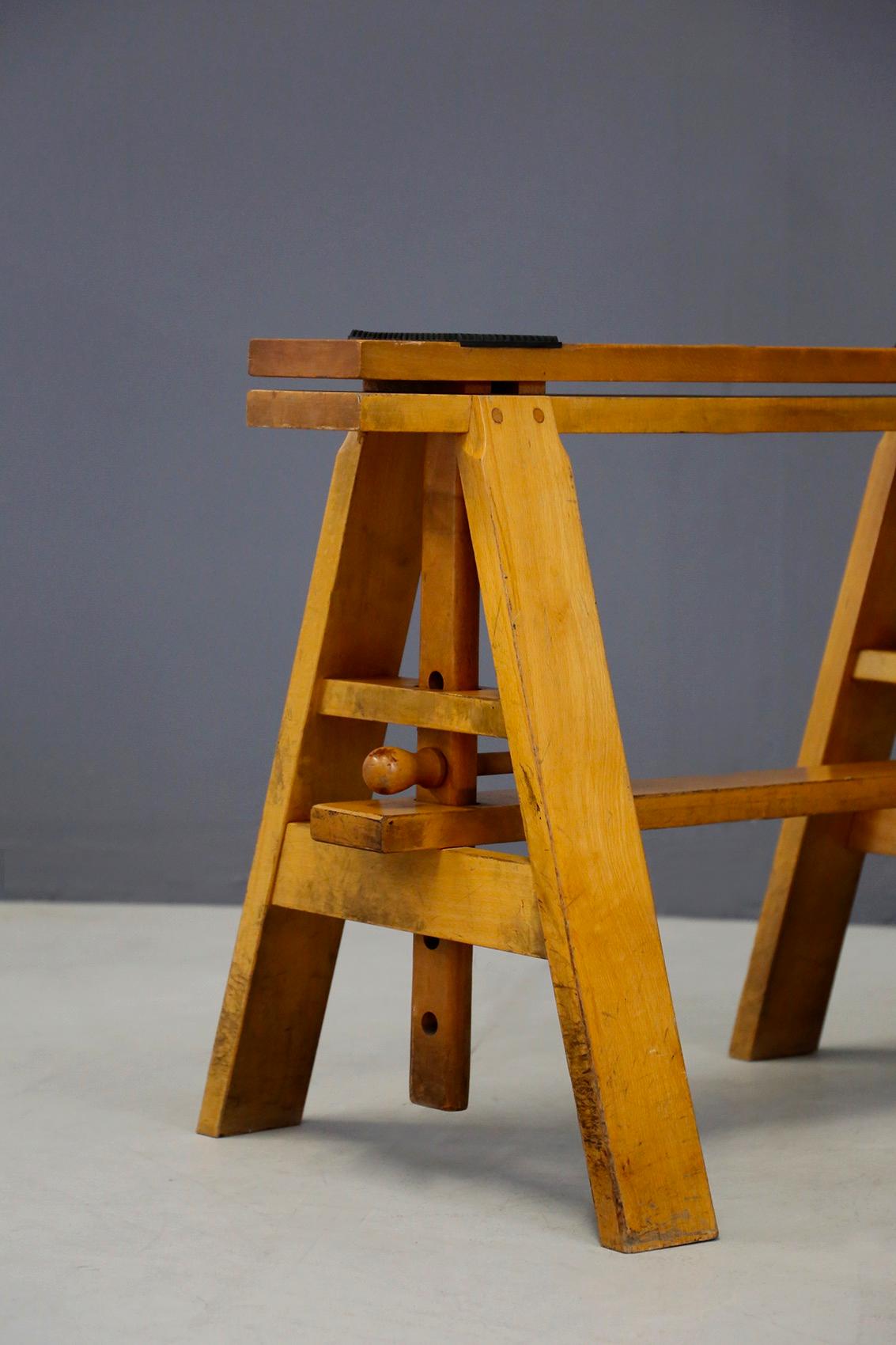 Wood Pair of Midcentury Easels for Leonardo Table by Achille Castiglioni for Zanotta