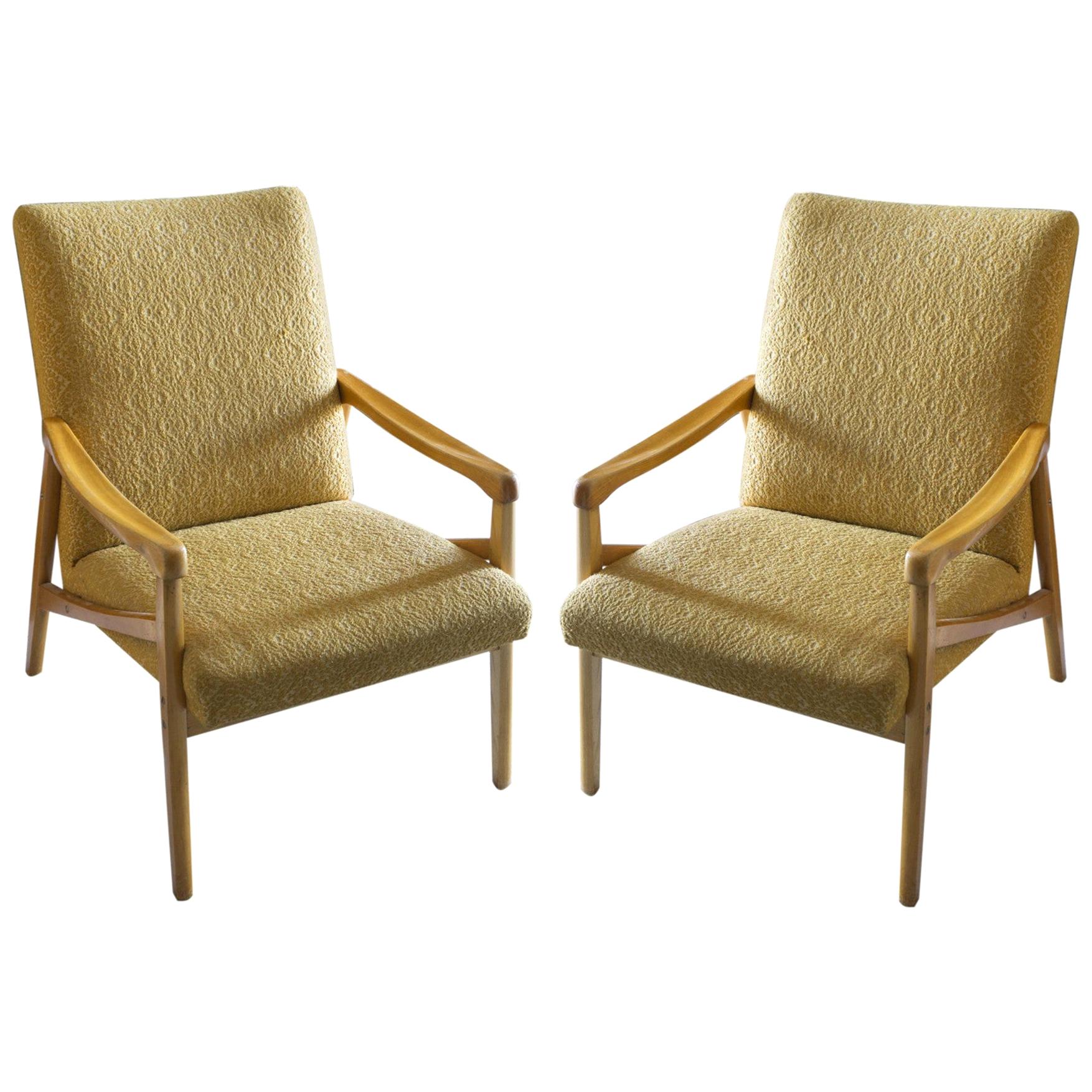 Pair of Midcentury Eastern Block Armchairs by Jiri Jiroutek for Interier Praha