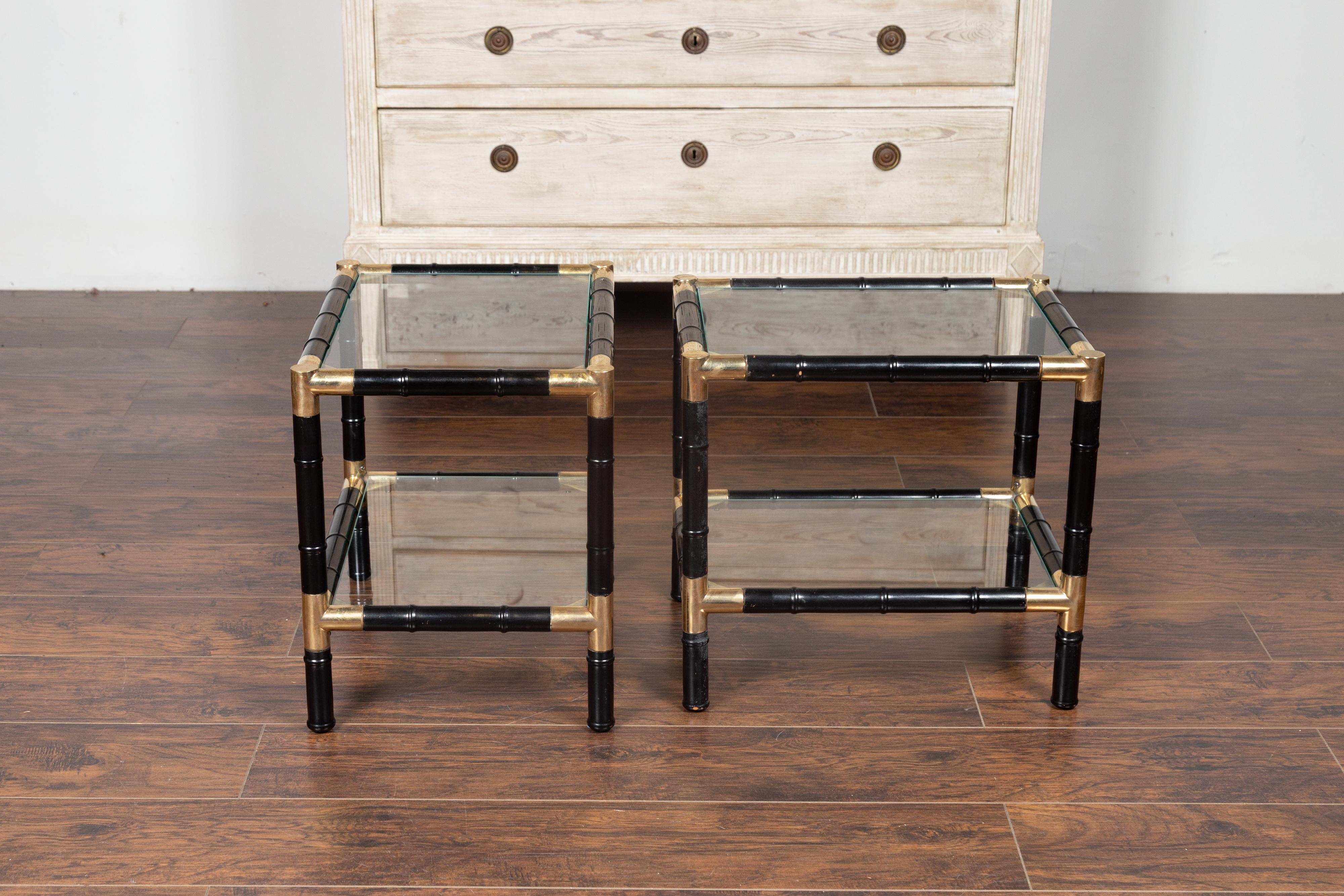 faux bamboo side table