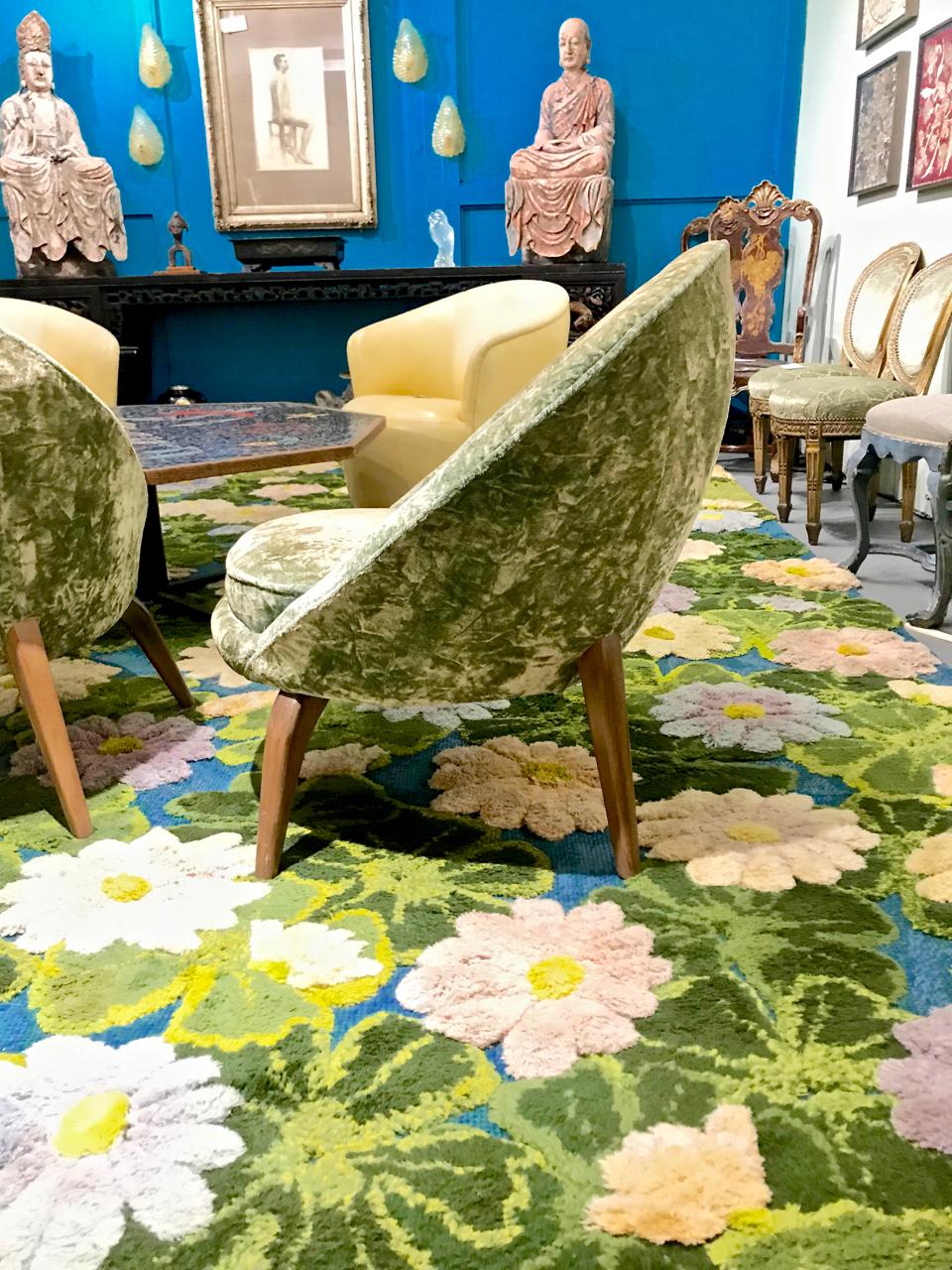 Pair of Midcentury Egg Chairs Style of Jean Royere In Good Condition In Pasadena, CA