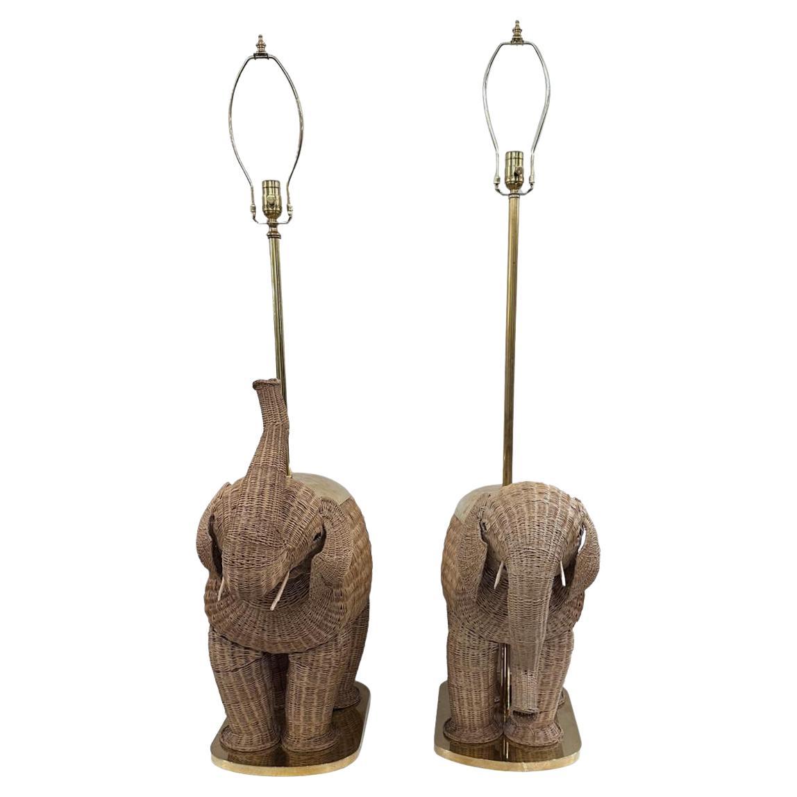 Pair of Midcentury Elephant Lamps