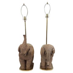Pair of Midcentury Elephant Lamps