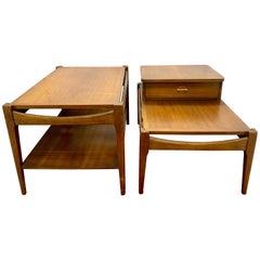 Vintage Pair of Midcentury End Tables Teak Nightstands