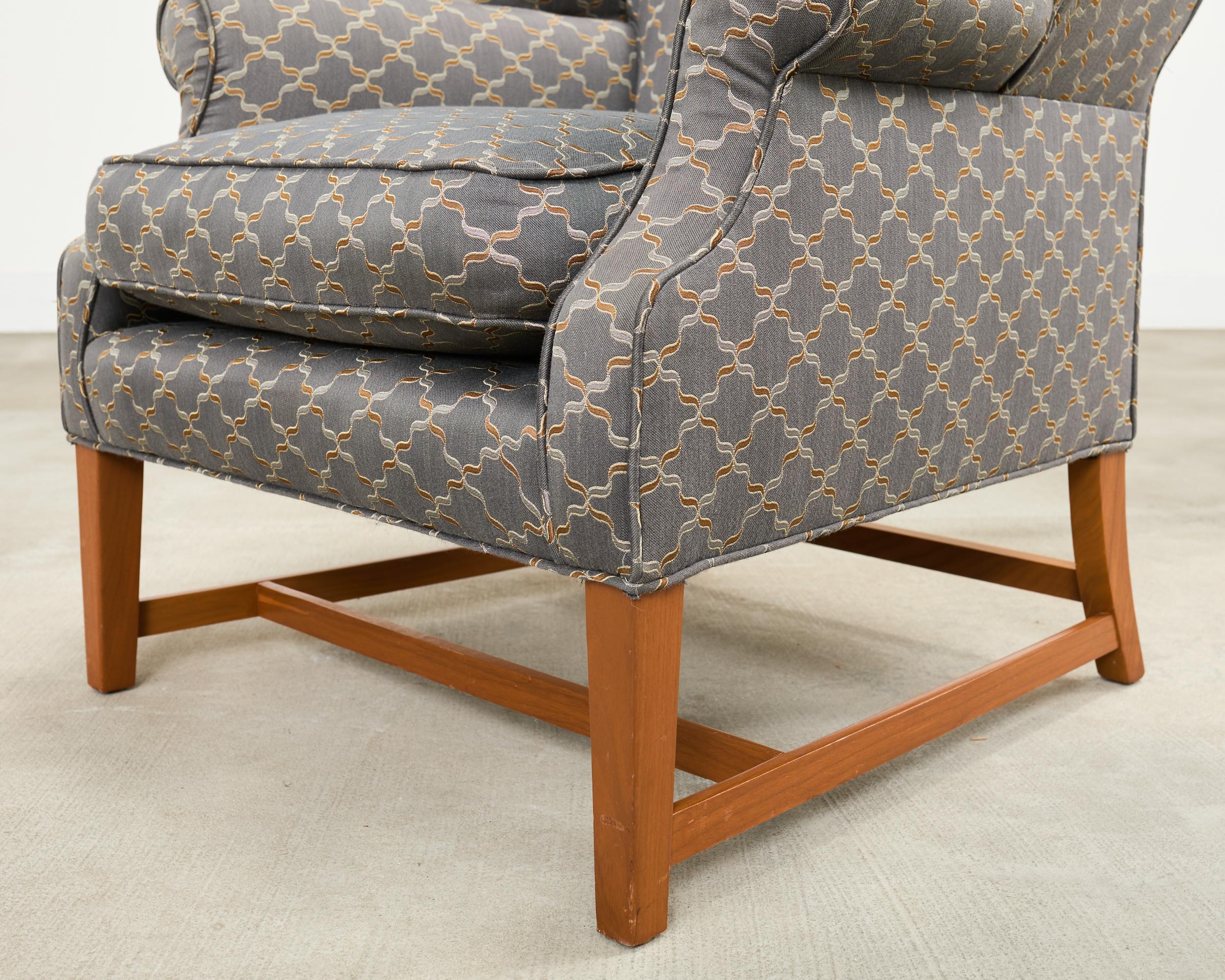 Pair of Midcentury English Georgian Style Wingback Chairs For Sale 6
