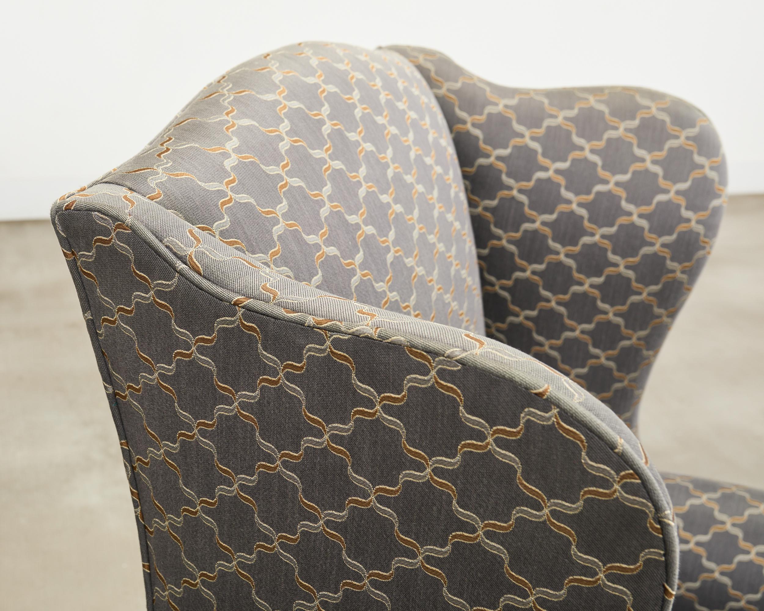 Pair of Midcentury English Georgian Style Wingback Chairs For Sale 8