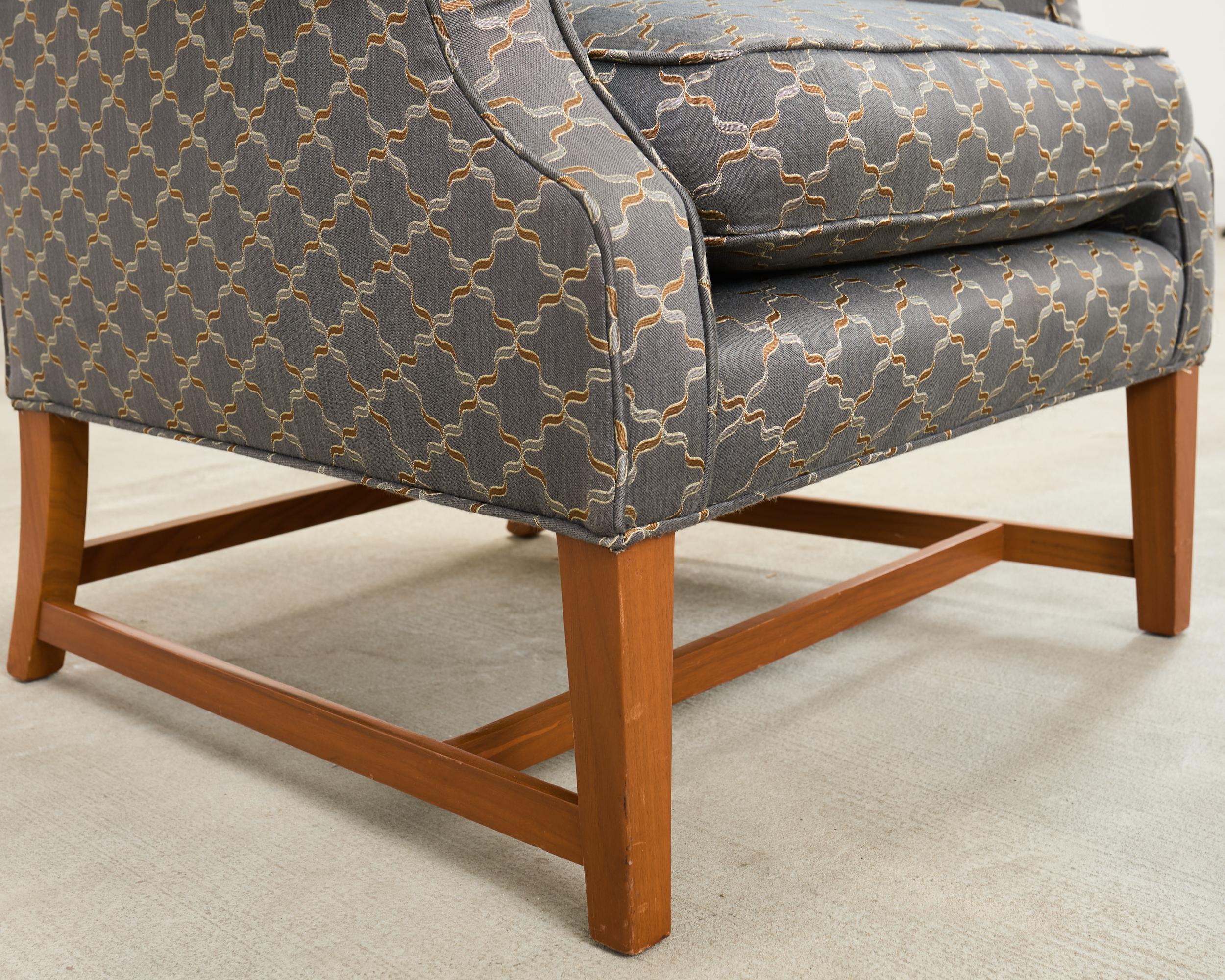 Pair of Midcentury English Georgian Style Wingback Chairs For Sale 9