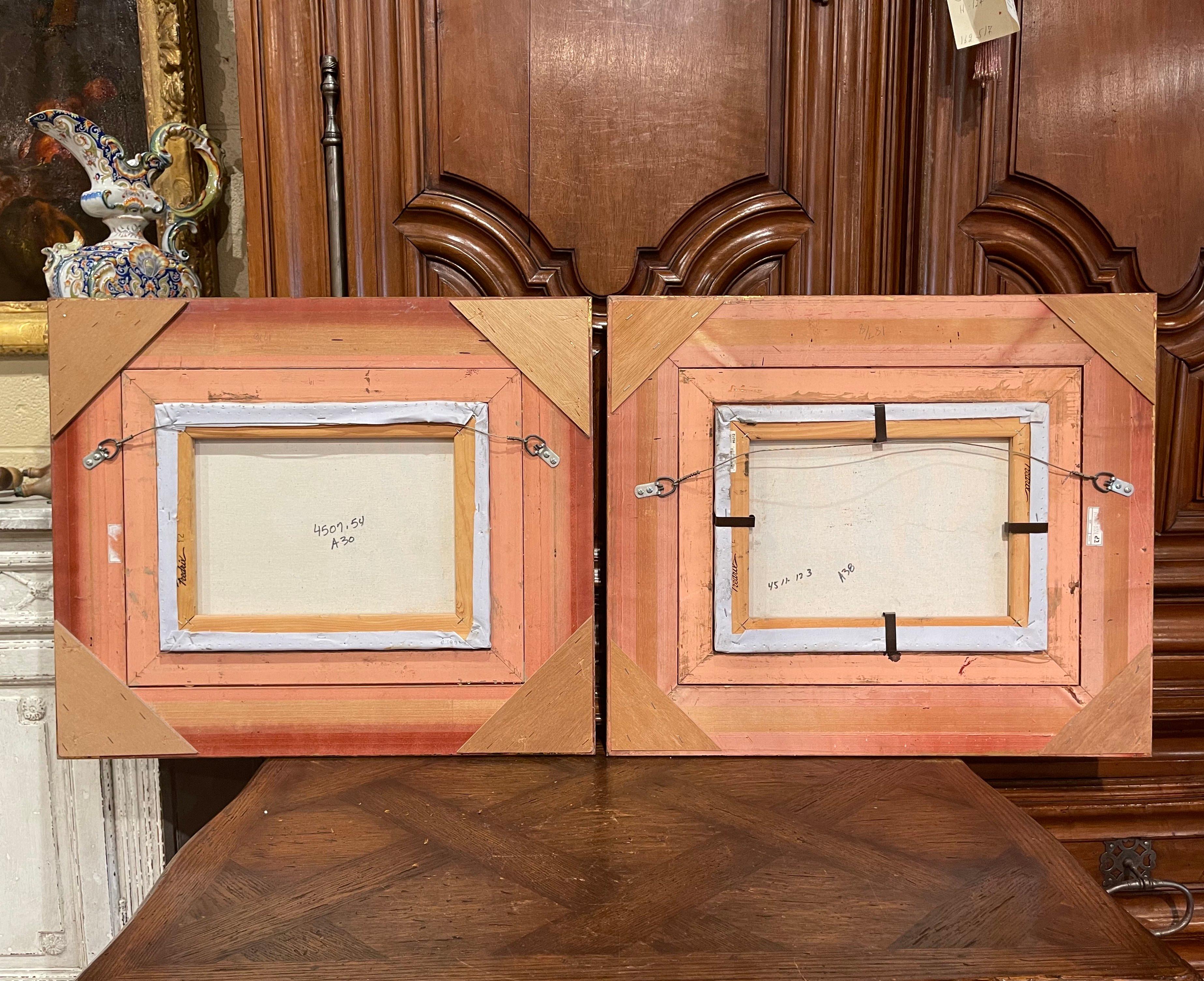 Pair of Midcentury English Pastoral Oil on Canvas Paintings in Gilt Frames 6