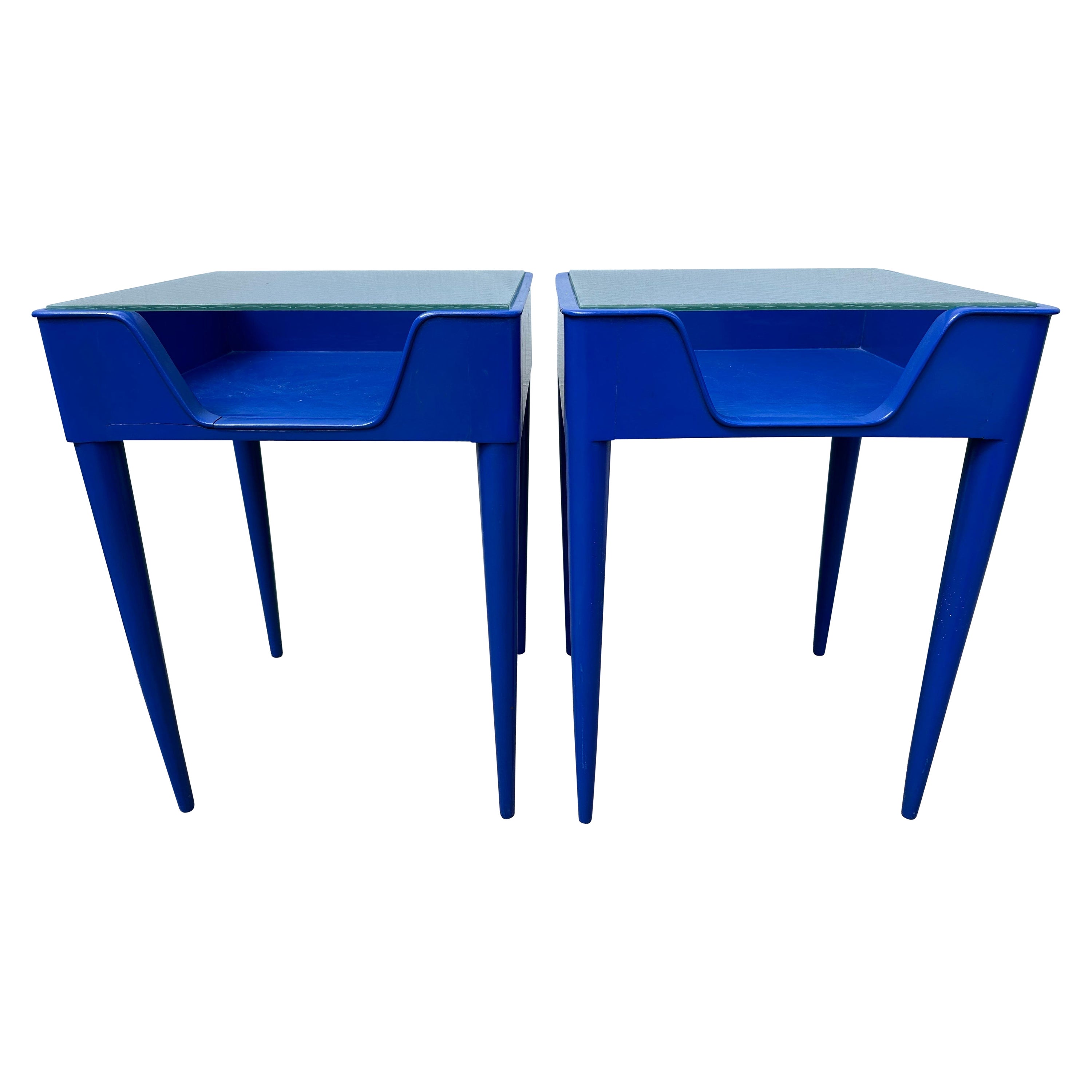 Pair of Midcentury European Open Shelf Side Tables