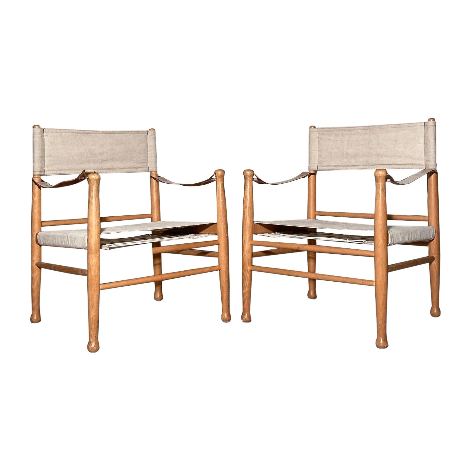 Pair of Midcentury Farstrup Safari Chairs 1970s Denmark