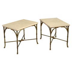 Pair of Midcentury Faux Bamboo End Tables