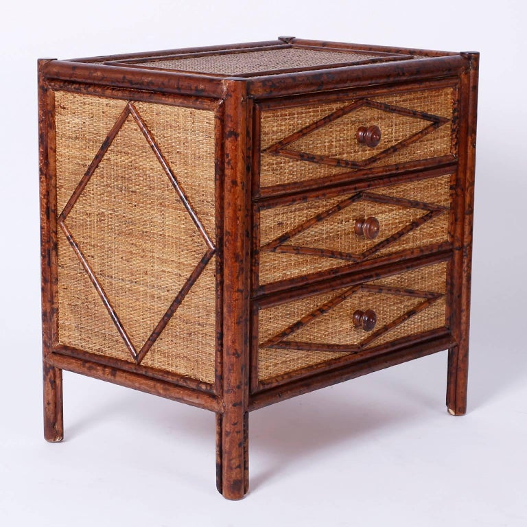 Pair of Midcentury Faux Bamboo Nightstands or Chests at 1stDibs
