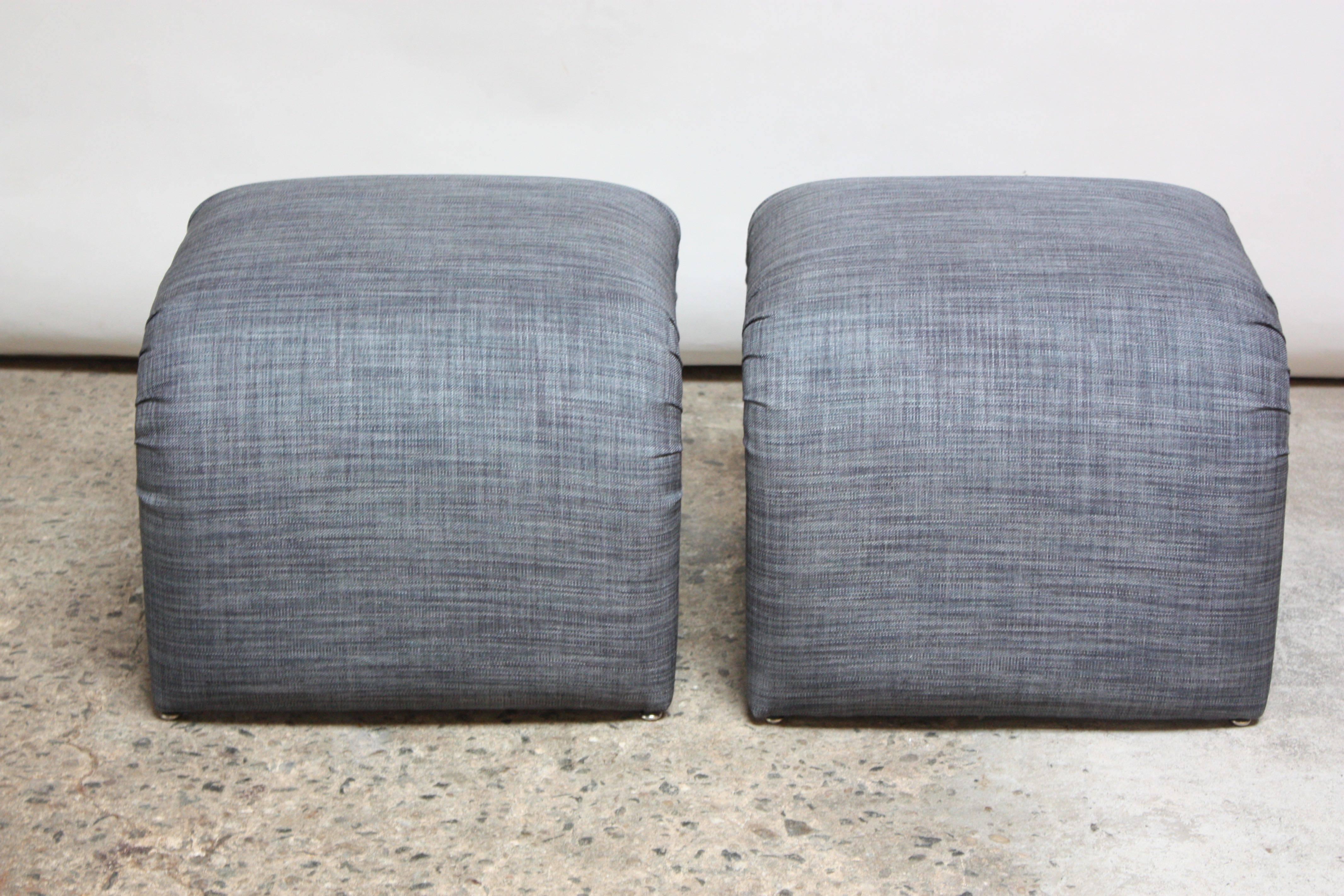 Late 20th Century Pair of Midcentury Fiberglass 'Waterfall' Benches or Ottomans