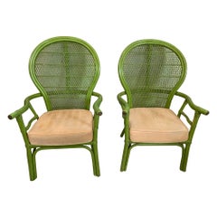 Pair of Midcentury Filks-Reed Rattan Armchairs