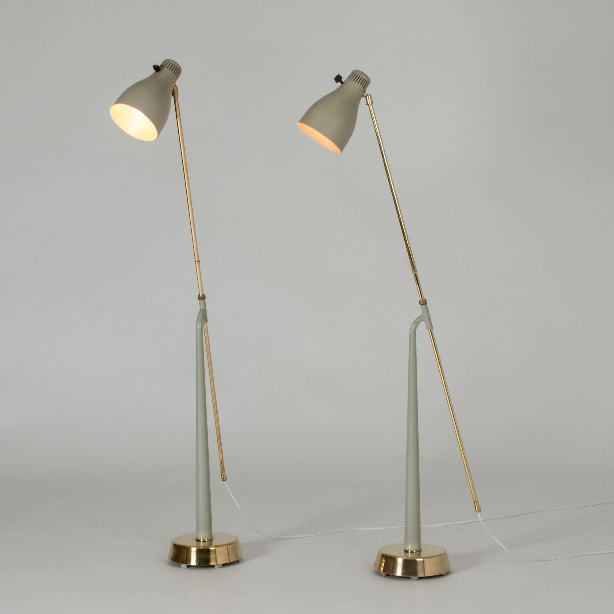 Swedish Pair of Midcentury Floor Lamps by Hans Bergström