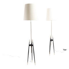 Pair of Midcentury Floor Lamps Designed by Holm Sørensen, 1950s