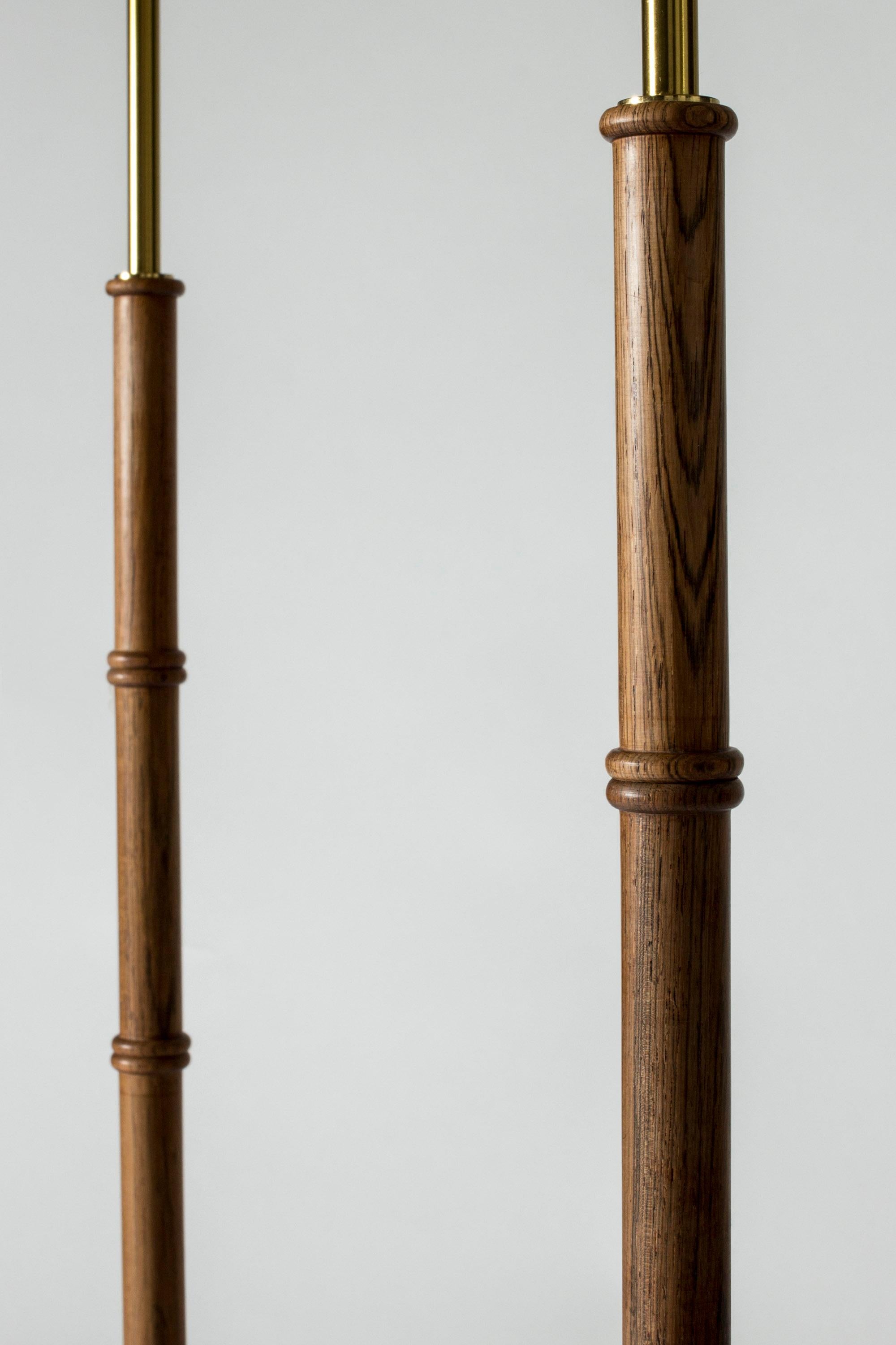 Wood Pair of Midcentury Floor Lamps from Falkenbergs Belysning
