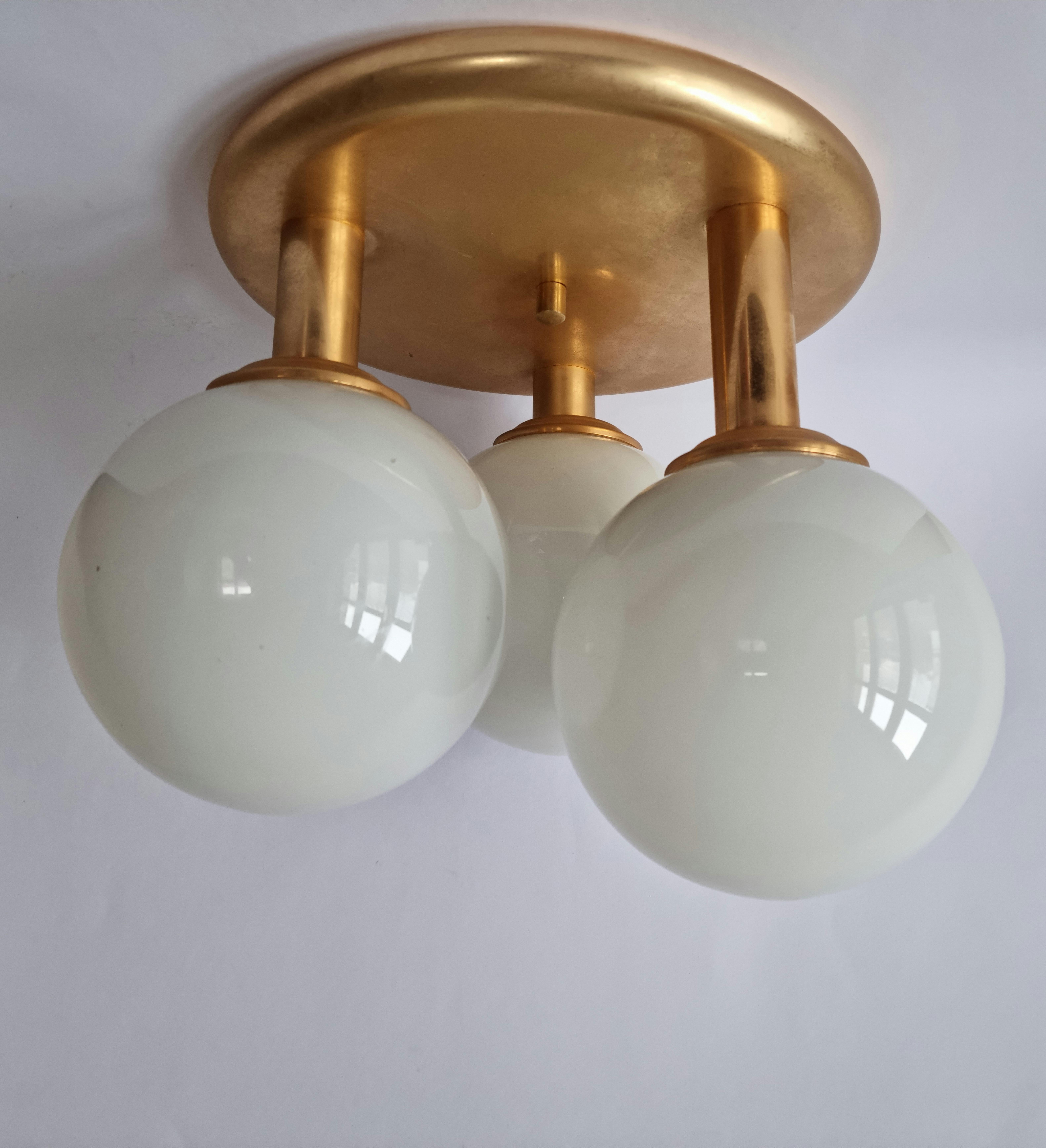 Pair of Midcentury Flush Mount Ceiling or Wall Lamps, Germany, 1970s For Sale 9