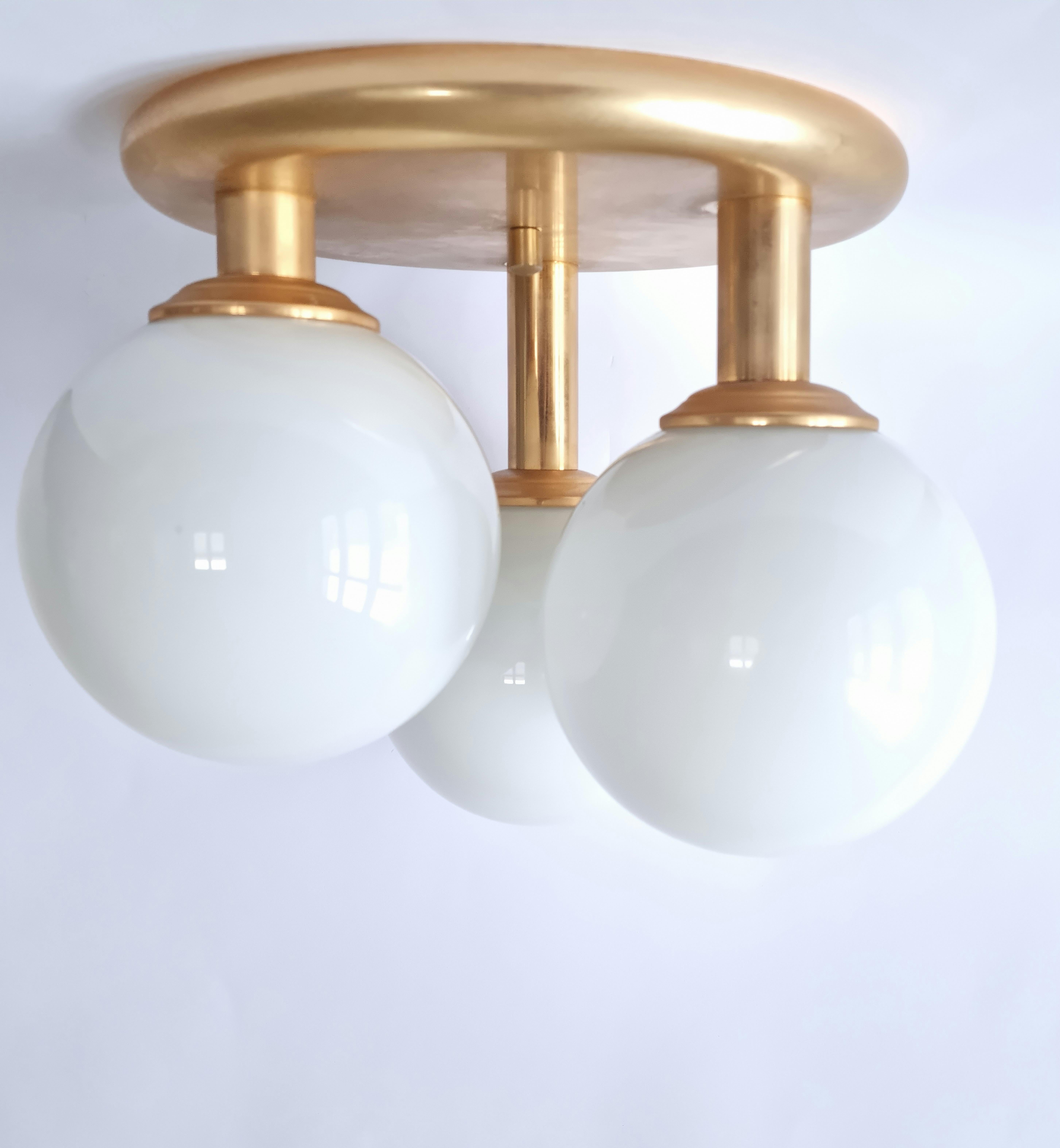 Pair of Midcentury Flush Mount Ceiling or Wall Lamps, Germany, 1970s For Sale 12