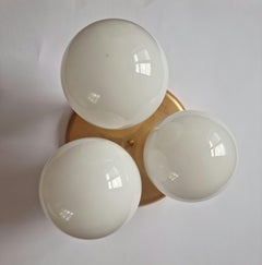 Pair of Midcentury Flush Mount Ceiling or Wall Lamps, Germany, 1970s