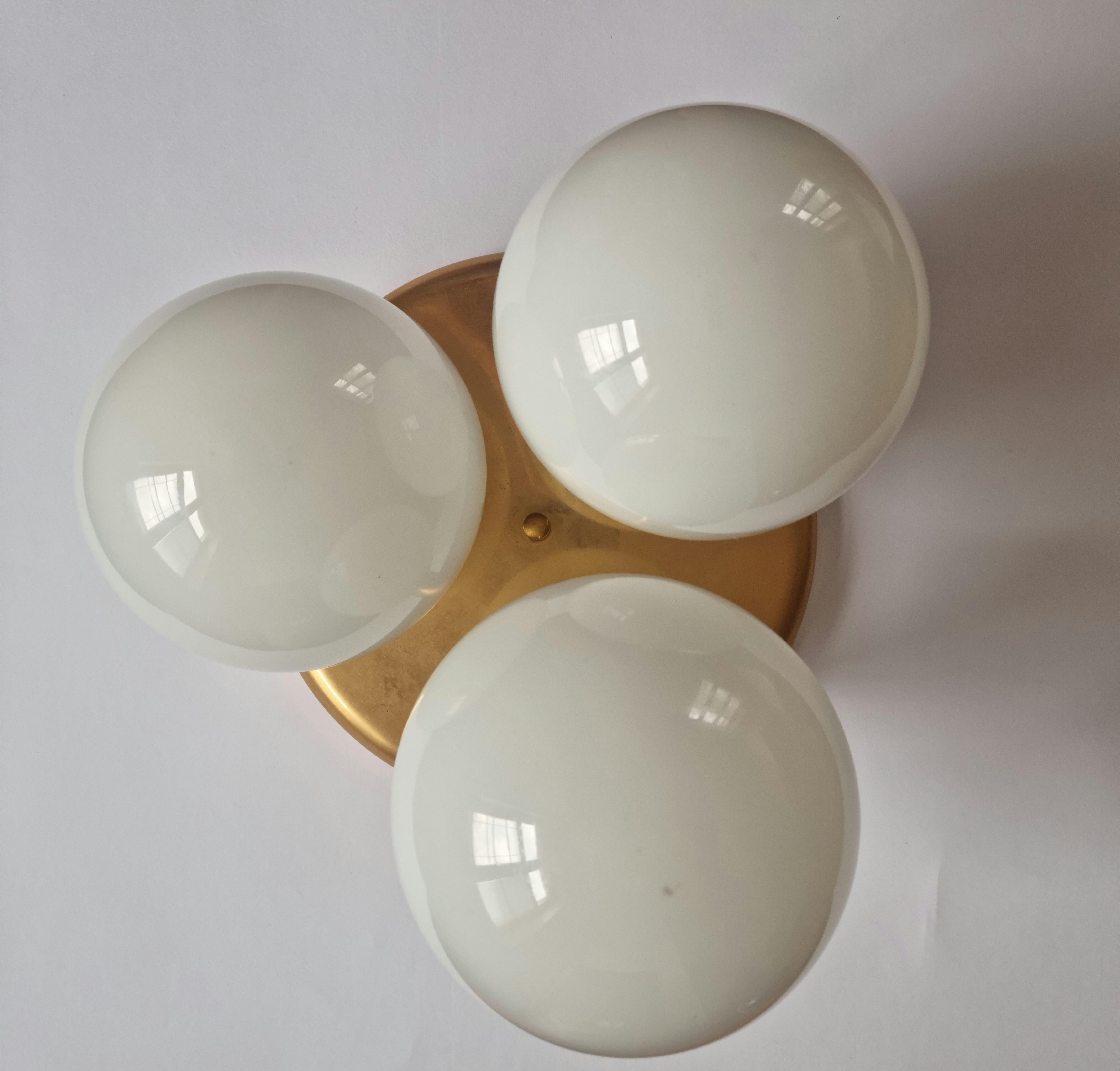 Pair of Midcentury Flush Mount Ceiling or Wall Lamps, Germany, 1970s In Good Condition For Sale In Praha, CZ