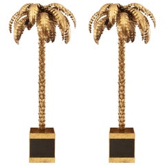 Pair of Midcentury French '1960s' Palm Tree Floor Lamps