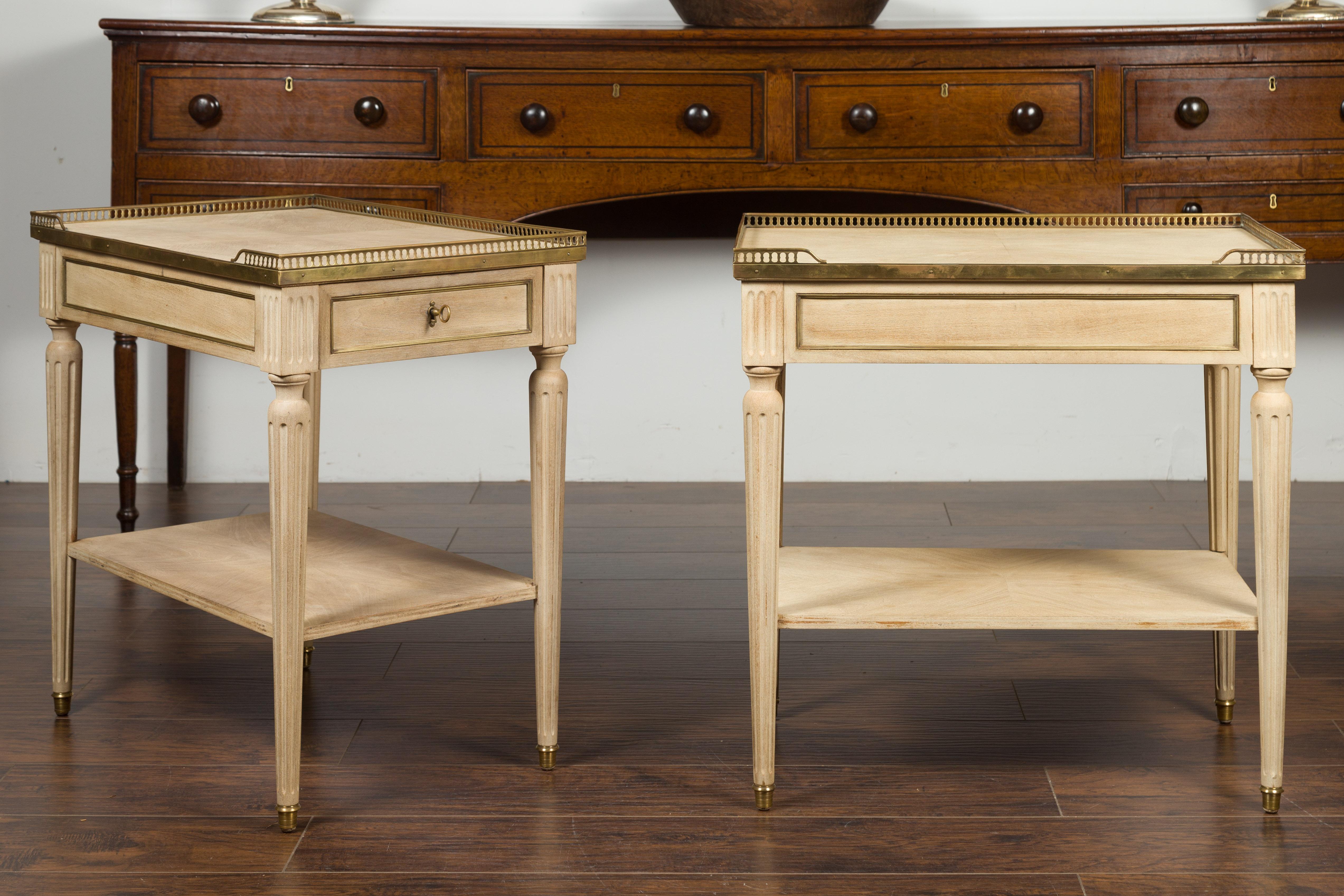 pair of mirrored bedside tables