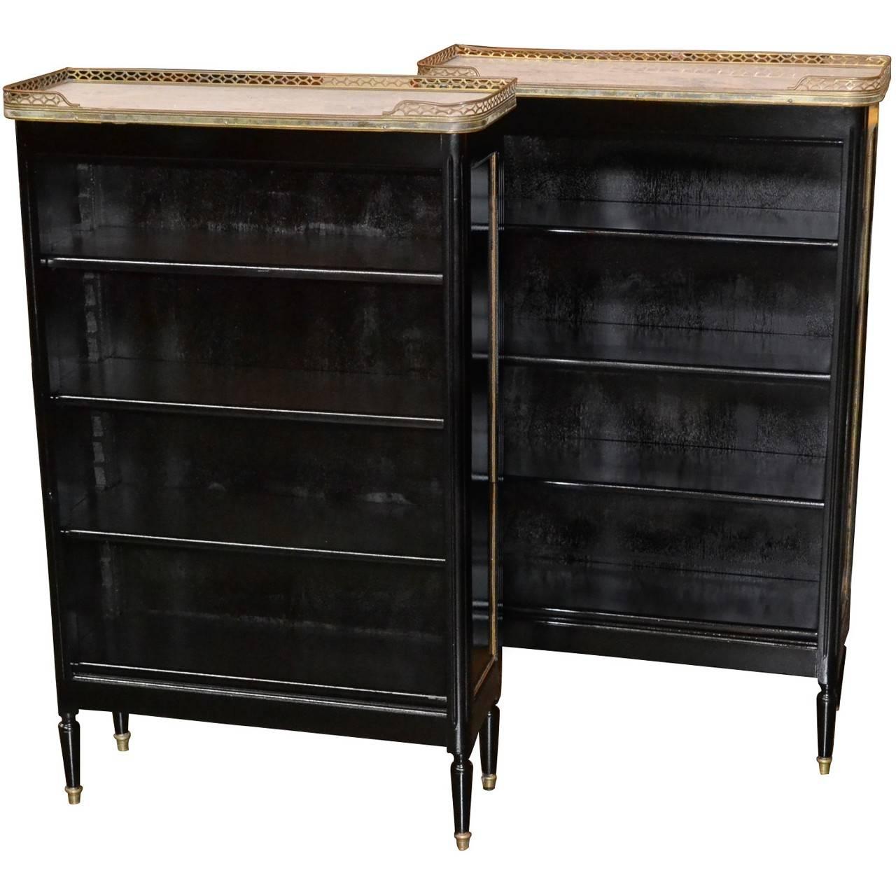 Pair of Midcentury French Jansen Bookcases