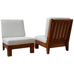 Retro Pair of Midcentury French Lounge Chairs