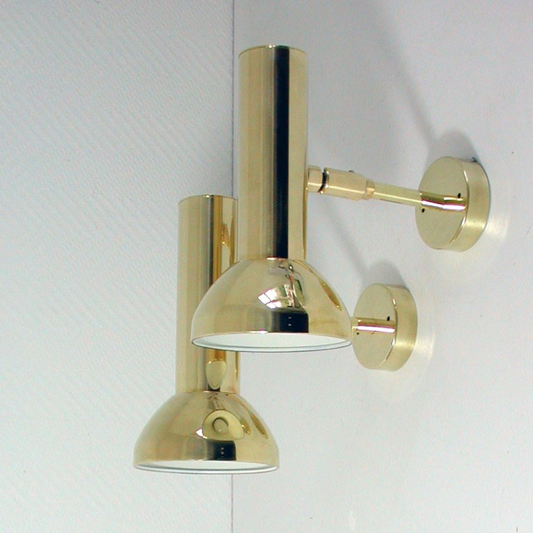Mid-Century Modern Pair of Midcentury German Brass Wall Lights by Cosack, 1960s For Sale