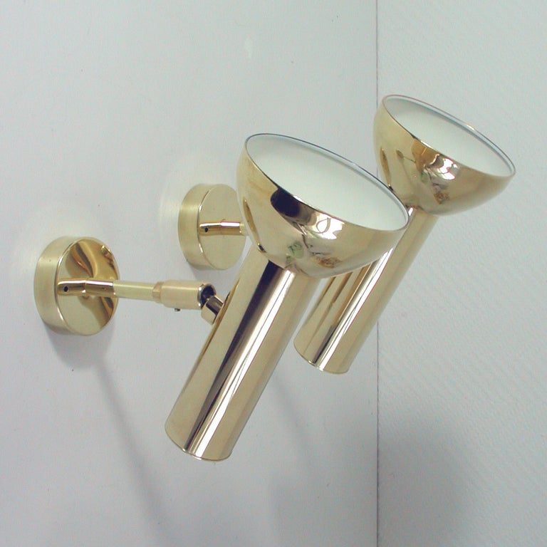 Pair of Midcentury German Brass Wall Lights by Cosack, 1960s In Good Condition For Sale In Nümbrecht, NRW