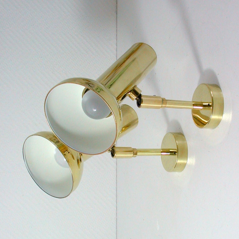 Pair of Midcentury German Brass Wall Lights by Cosack, 1960s For Sale 2