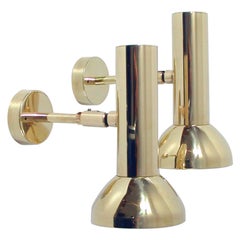 Pair of Midcentury German Brass Wall Lights by Cosack, 1960s