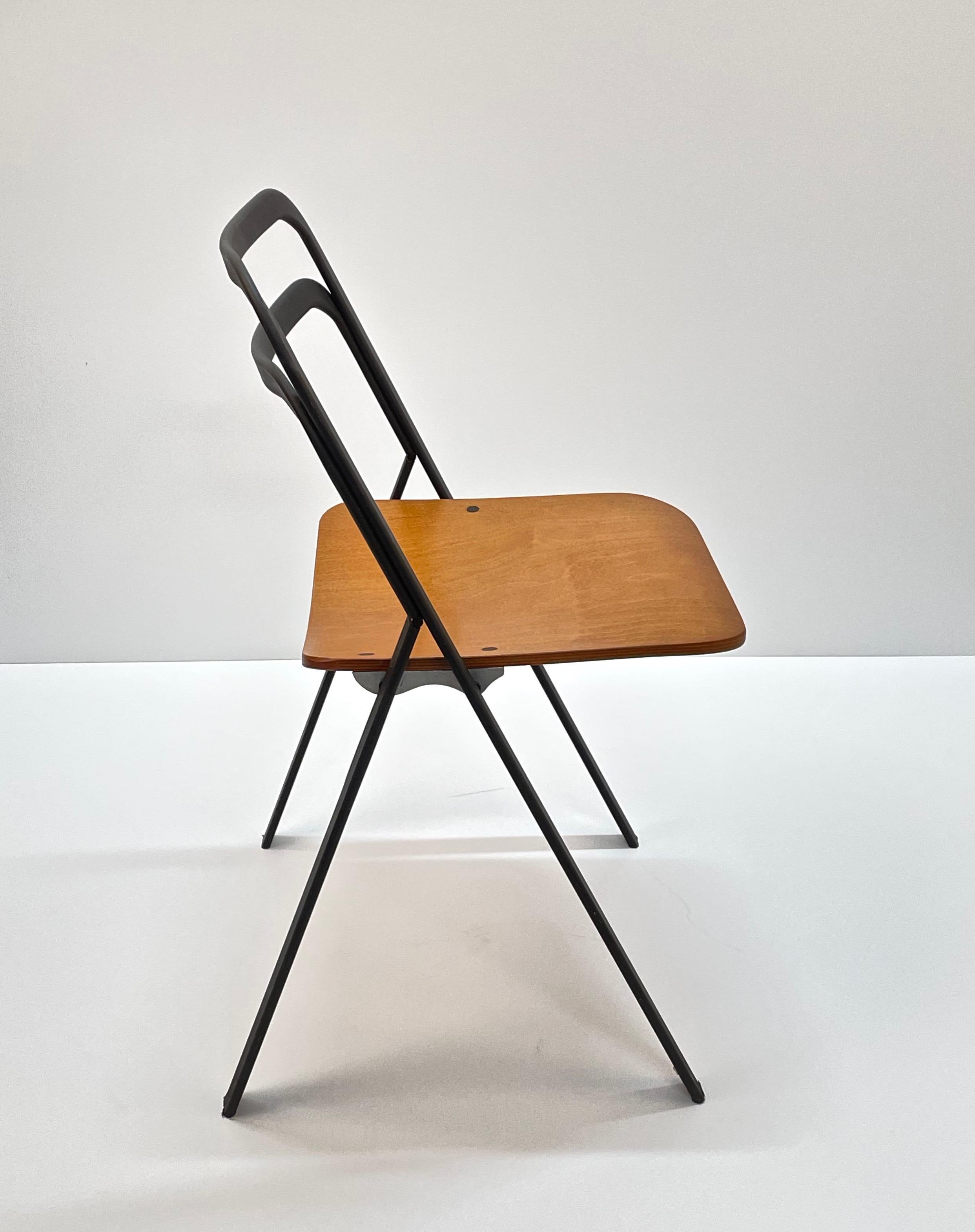 Pair of Midcentury Giorgio Cattelan Italian Folding Chairs for Cidue Italy 1970s For Sale 6