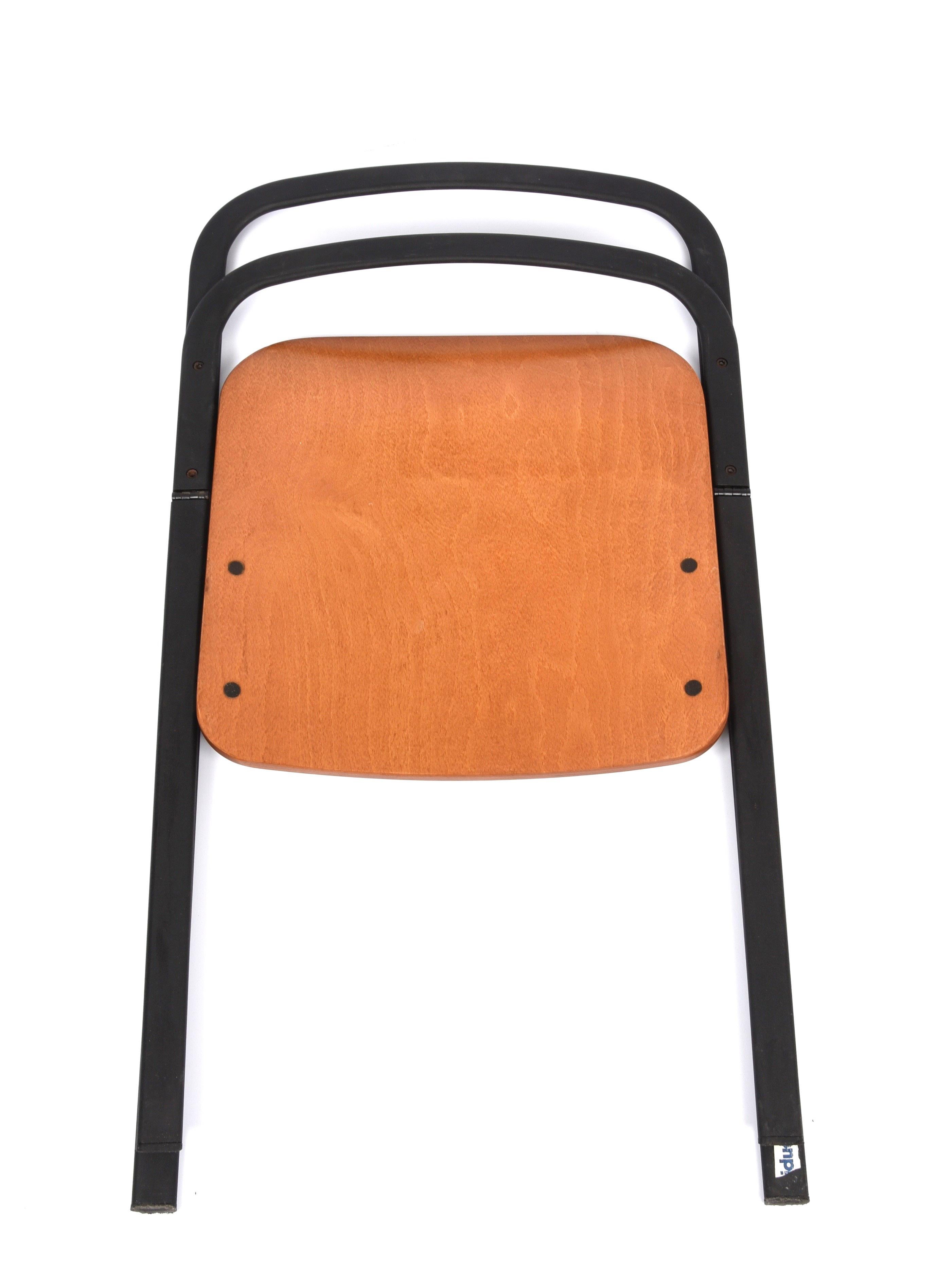 Pair of Midcentury Giorgio Cattelan Italian Folding Chairs for Cidue Italy 1970s For Sale 1
