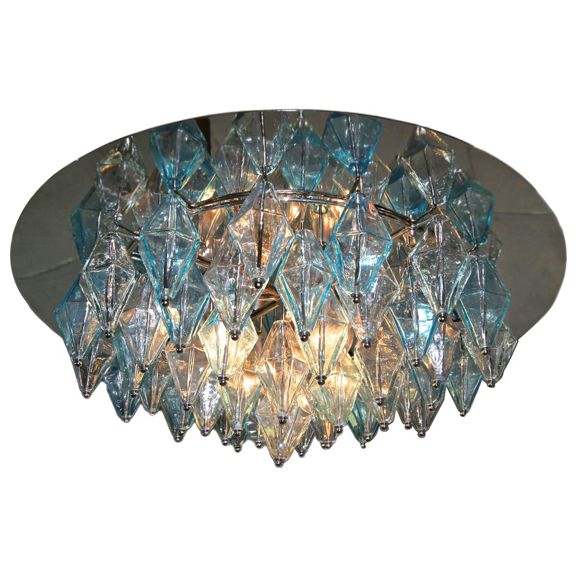 Pair of Midcentury Glass Ceiling Fixtures, Sold Individually For Sale