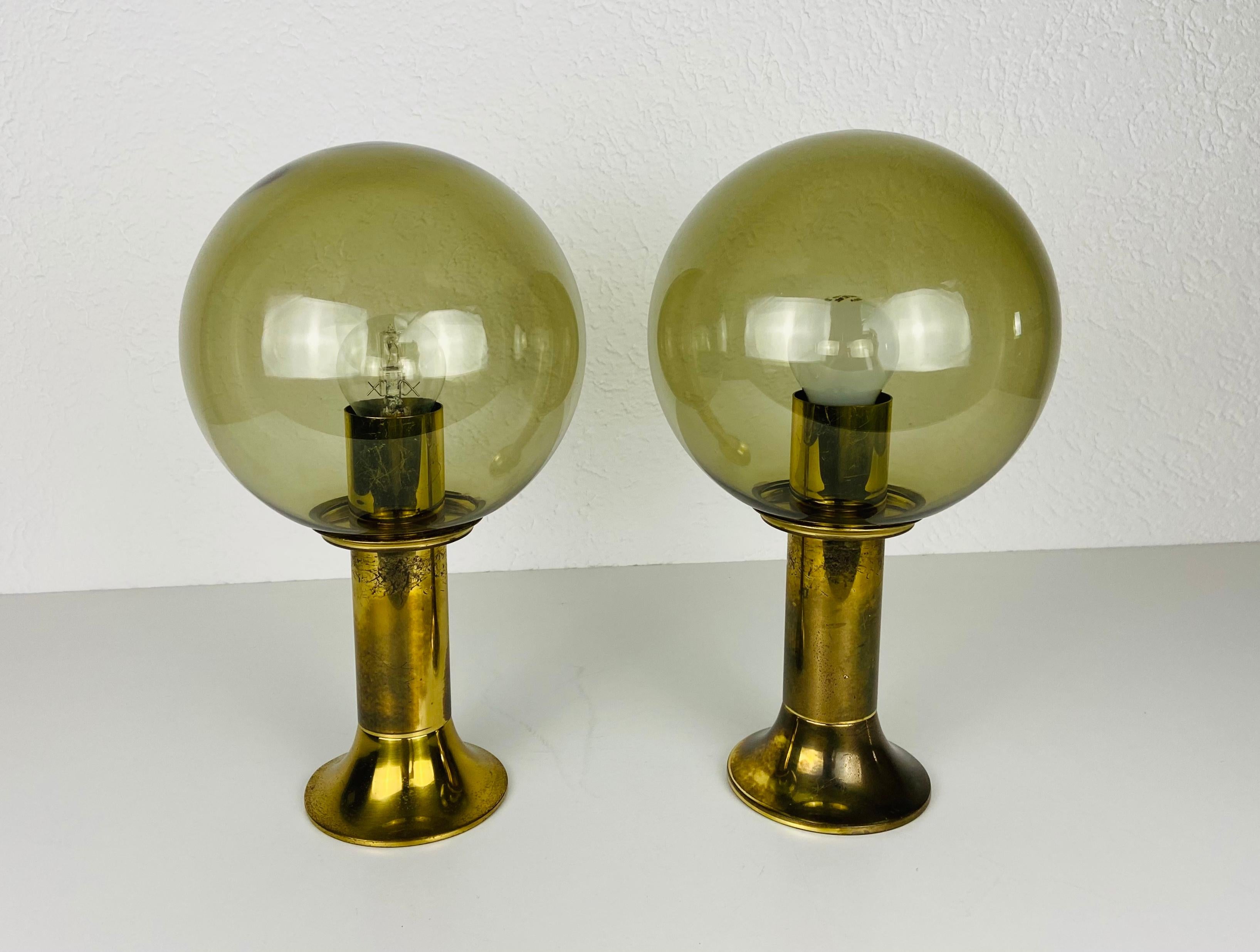 Mid-Century Modern Pair of Midcentury Glass Flush Mounts by Ott International, 1960s For Sale