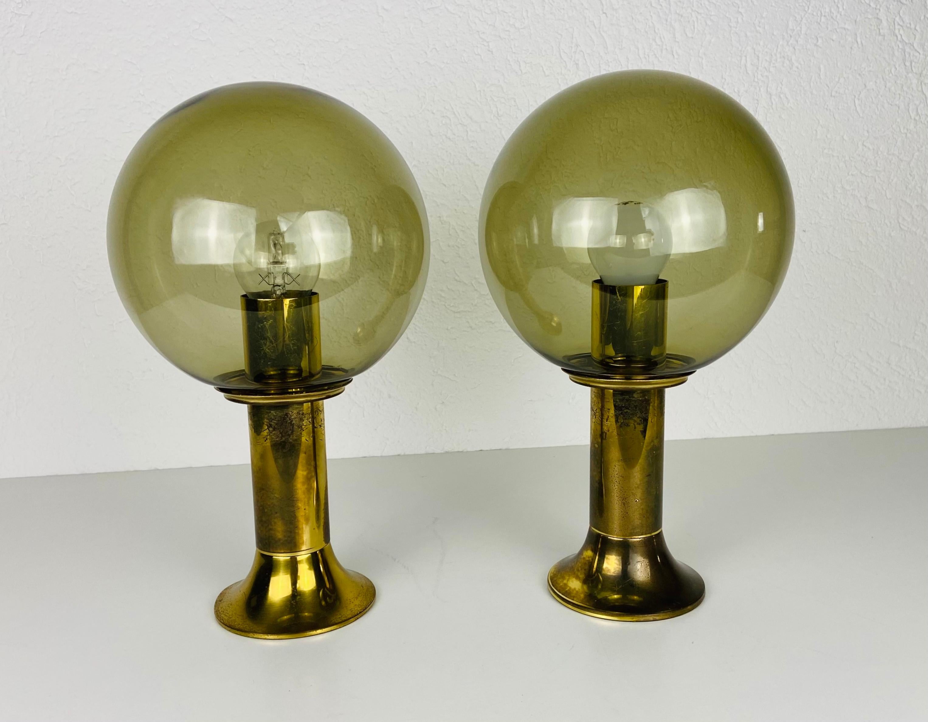 Mid-20th Century Pair of Midcentury Glass Flush Mounts by Ott International, 1960s For Sale