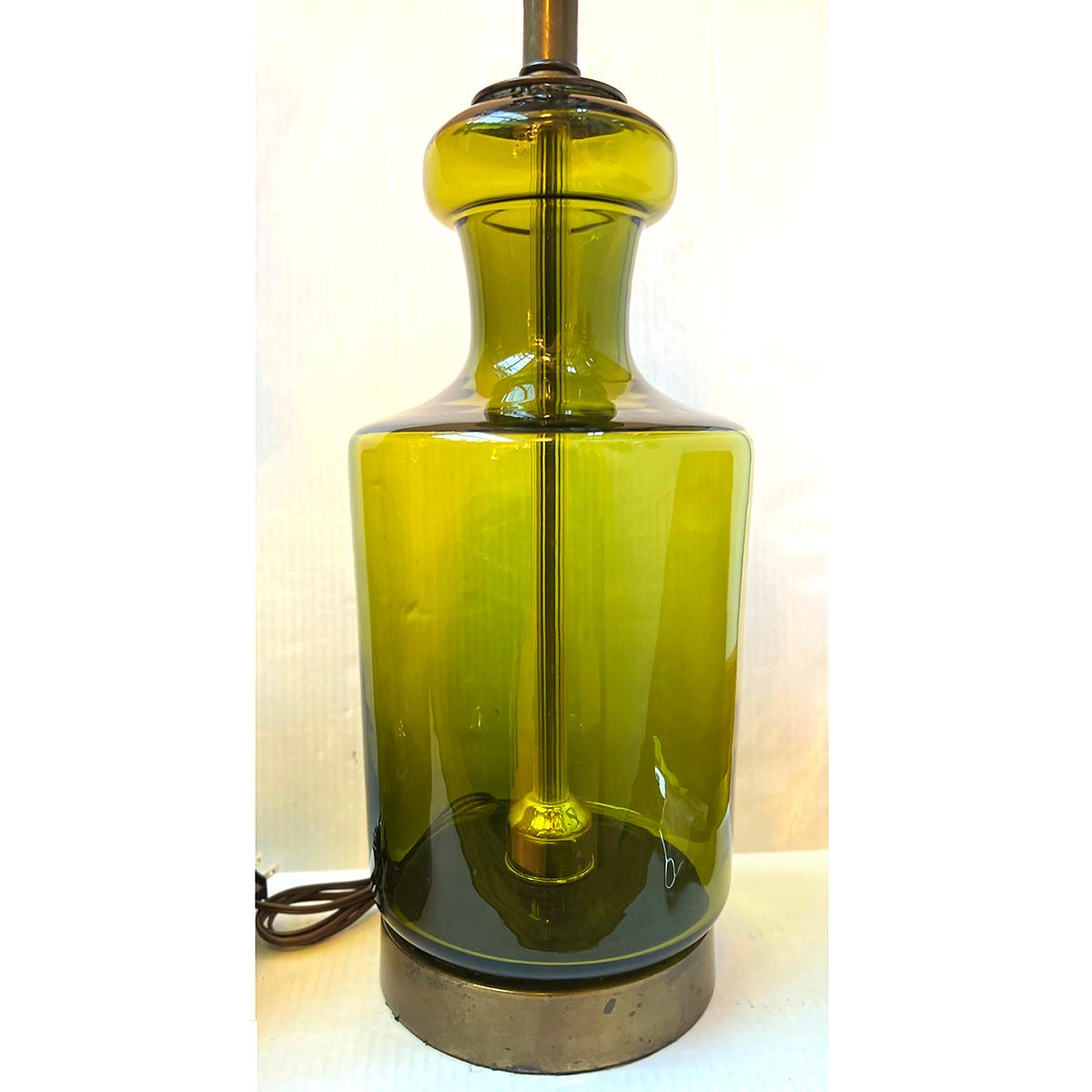 Italian Pair of Midcentury Glass Lamps For Sale