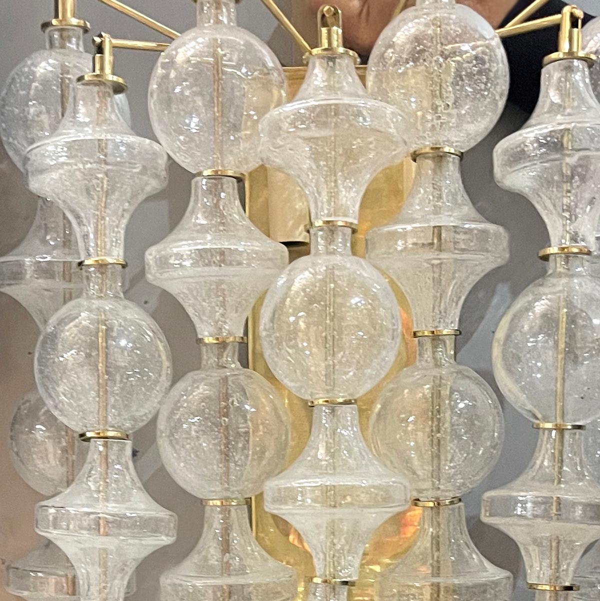 Pair of Midcentury Glass Sconces For Sale 1