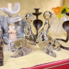 Pair of Mid-Century Glass Seals