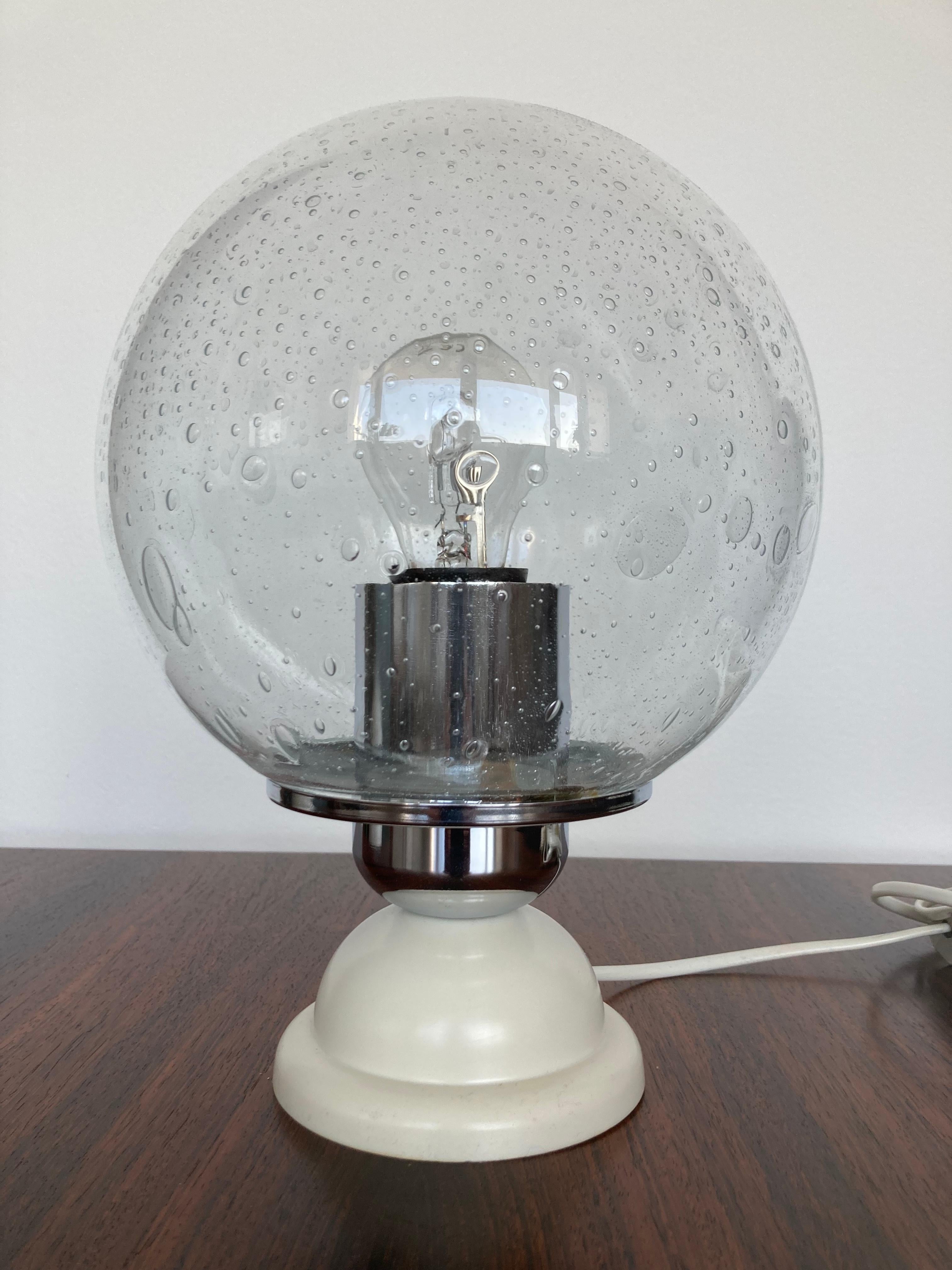Late 20th Century Pair of Midcentury glass Table Lamps, 1980s For Sale