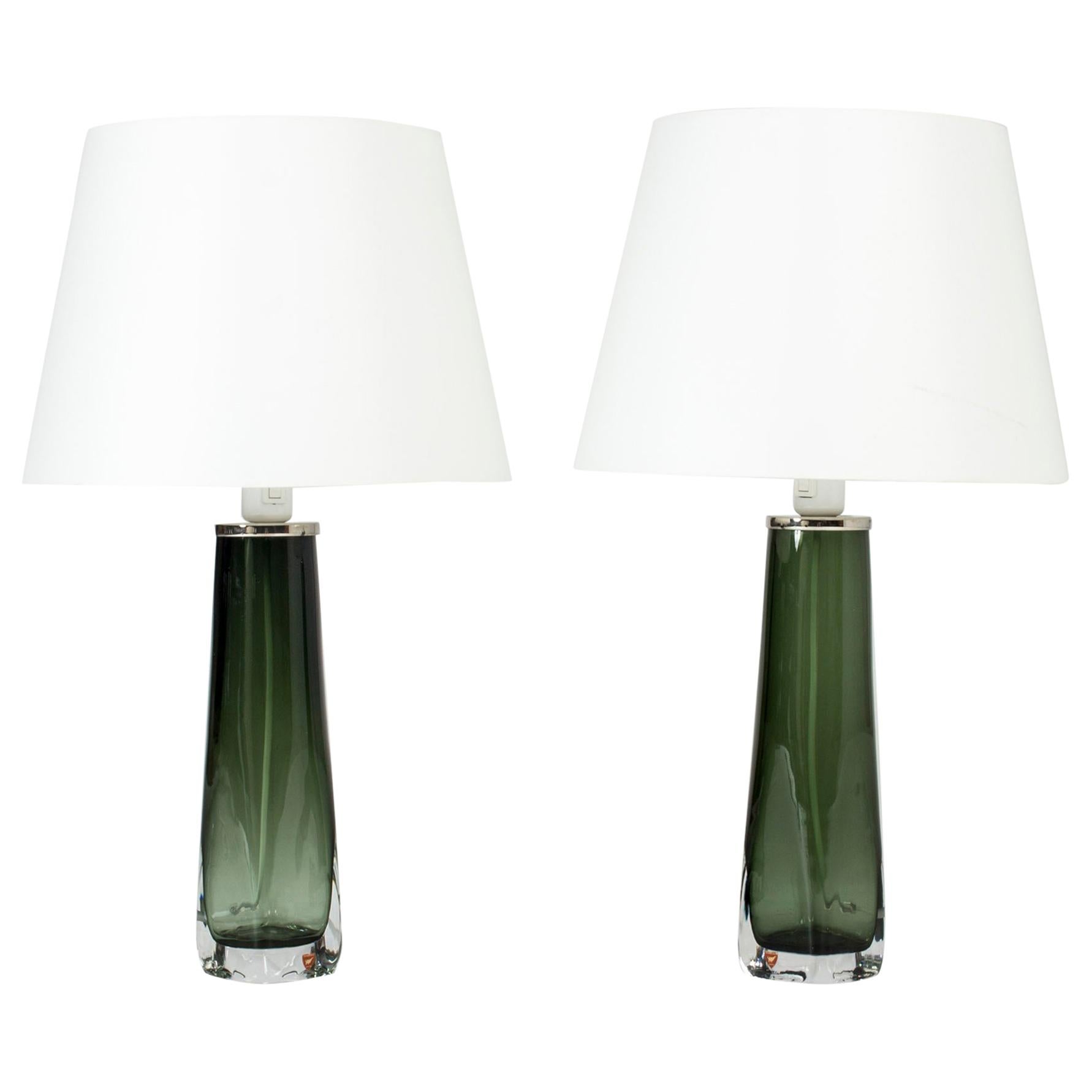 Pair of Midcentury Glass Table Lamps by Carl Fagerlund