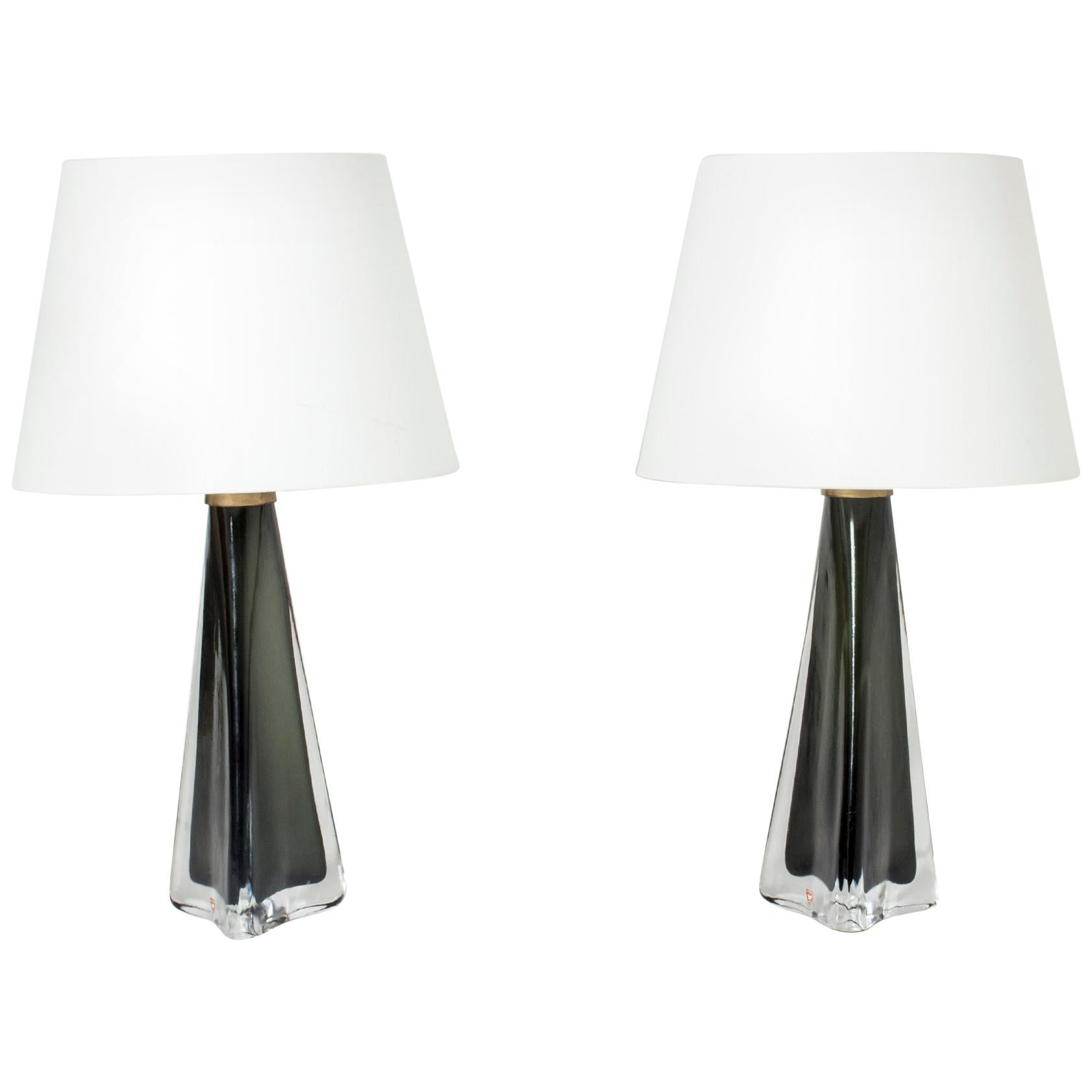 Pair of Midcentury Glass Table Lamps by Carl Fagerlund