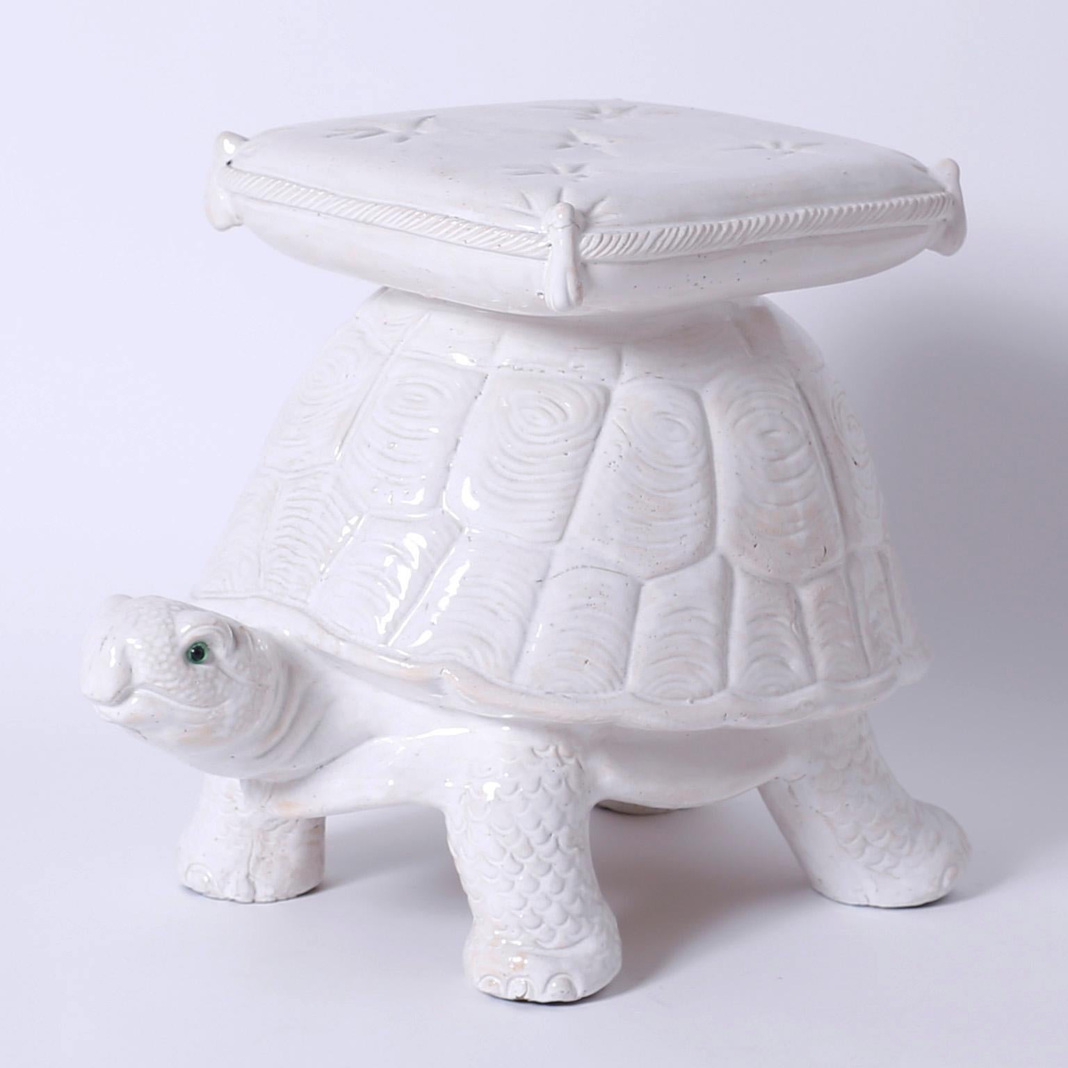 turtle garden stool