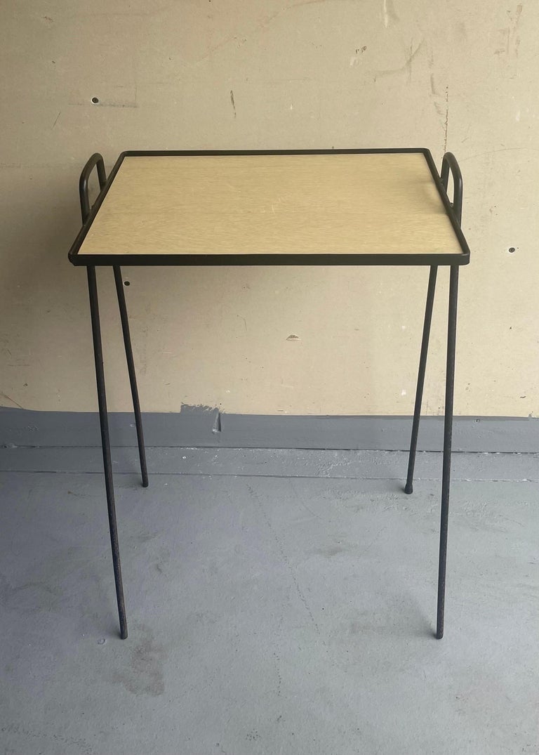 Pair of Mid-Century Hairpin Stacking TV Tray Tables For Sale 2