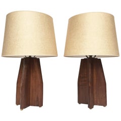 Pair of Midcentury Handcrafted Table Lamps in the Style of Laurel Lamp Co. Pair of Midcentury Handcrafted Table Lamps in the Style of Laurel Lamp Co.